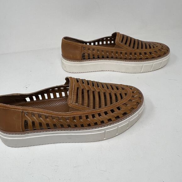 Vince Camuto Huarache Shoe Leather Sneaker Tan Brown Casual Slip On - 9.5 - Picture 5 of 6